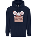 Hungry Mouse Mens 80% Cotton Hoodie Navy Blue
