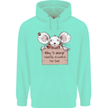 Hungry Mouse Mens 80% Cotton Hoodie Peppermint