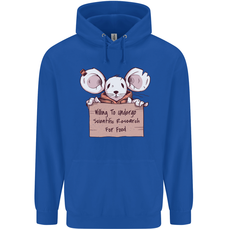 Hungry Mouse Mens 80% Cotton Hoodie Royal Blue