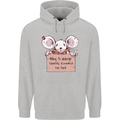 Hungry Mouse Mens 80% Cotton Hoodie Sports Grey