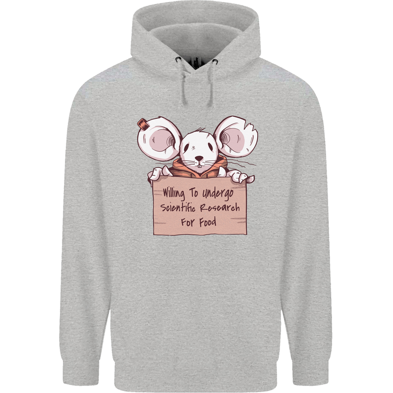Hungry Mouse Mens 80% Cotton Hoodie Sports Grey