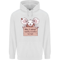 Hungry Mouse Mens 80% Cotton Hoodie White