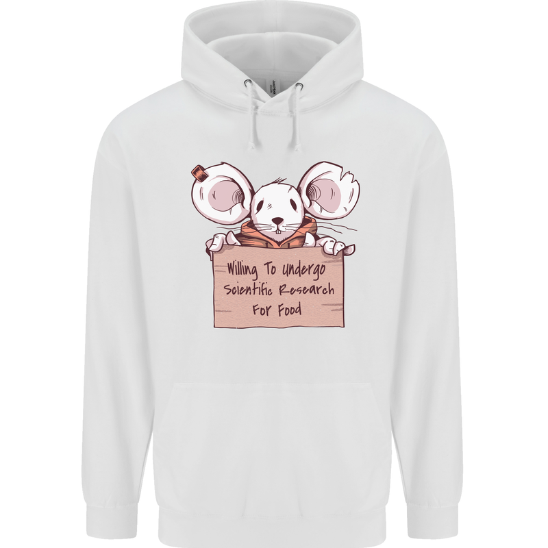 Hungry Mouse Mens 80% Cotton Hoodie White