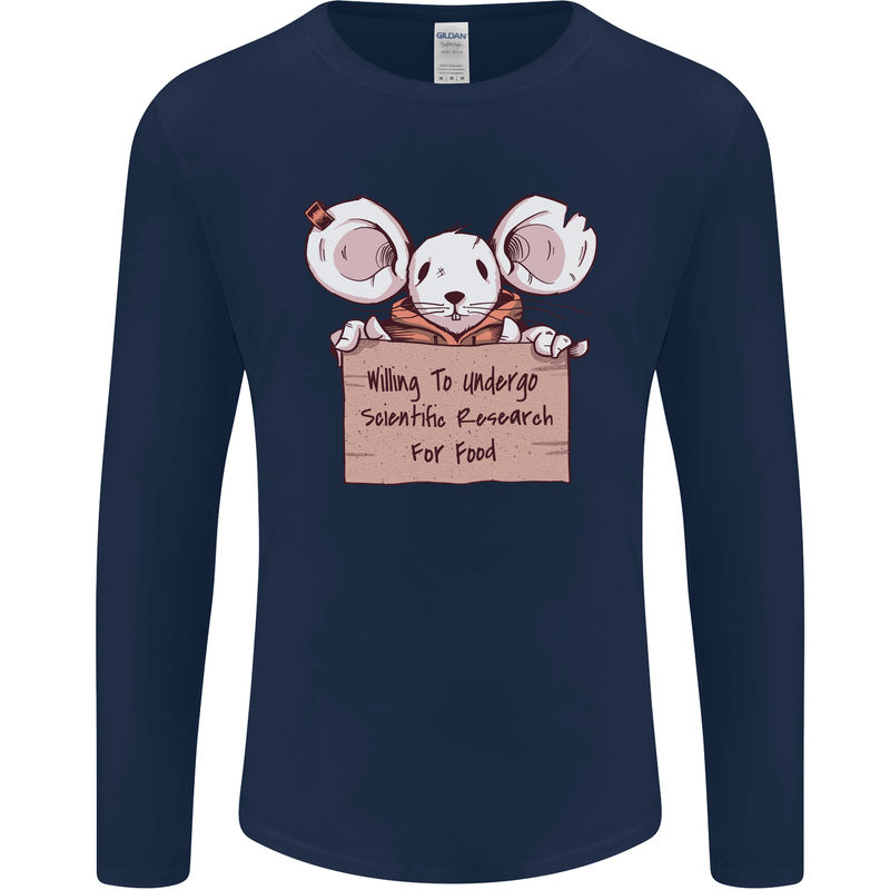 Hungry Mouse Mens Long Sleeve T-Shirt Navy Blue