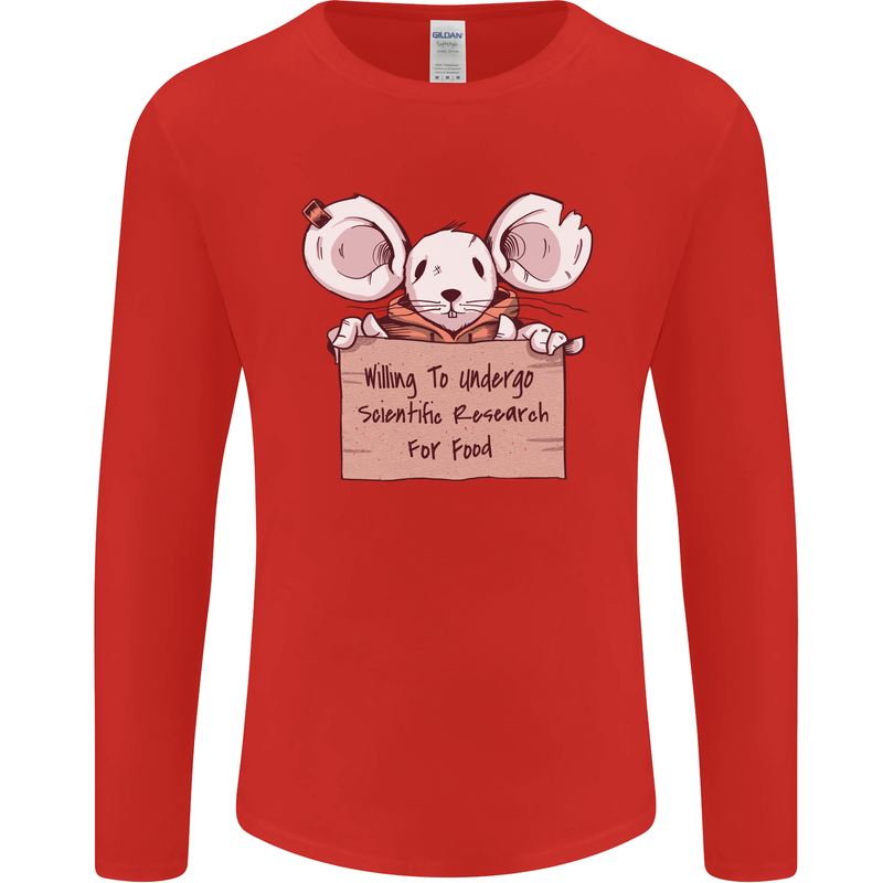 Hungry Mouse Mens Long Sleeve T-Shirt Red