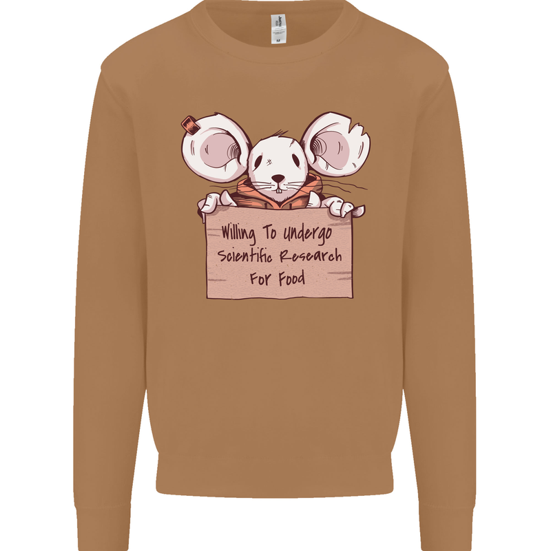 Hungry Mouse Mens Sweatshirt Jumper Caramel Latte