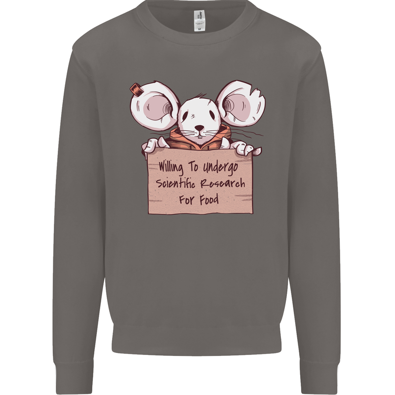 Hungry Mouse Mens Sweatshirt Jumper Charcoal