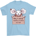 Hungry Mouse Mens T-Shirt 100% Cotton Light Blue