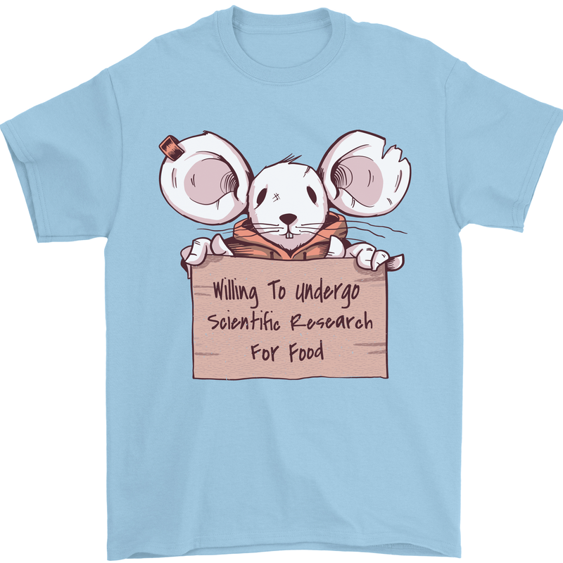 Hungry Mouse Mens T-Shirt 100% Cotton Light Blue