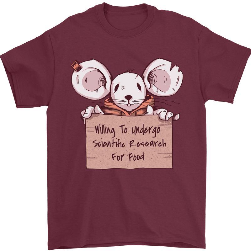 Hungry Mouse Mens T-Shirt 100% Cotton Maroon