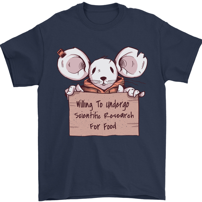 Hungry Mouse Mens T-Shirt 100% Cotton Navy Blue