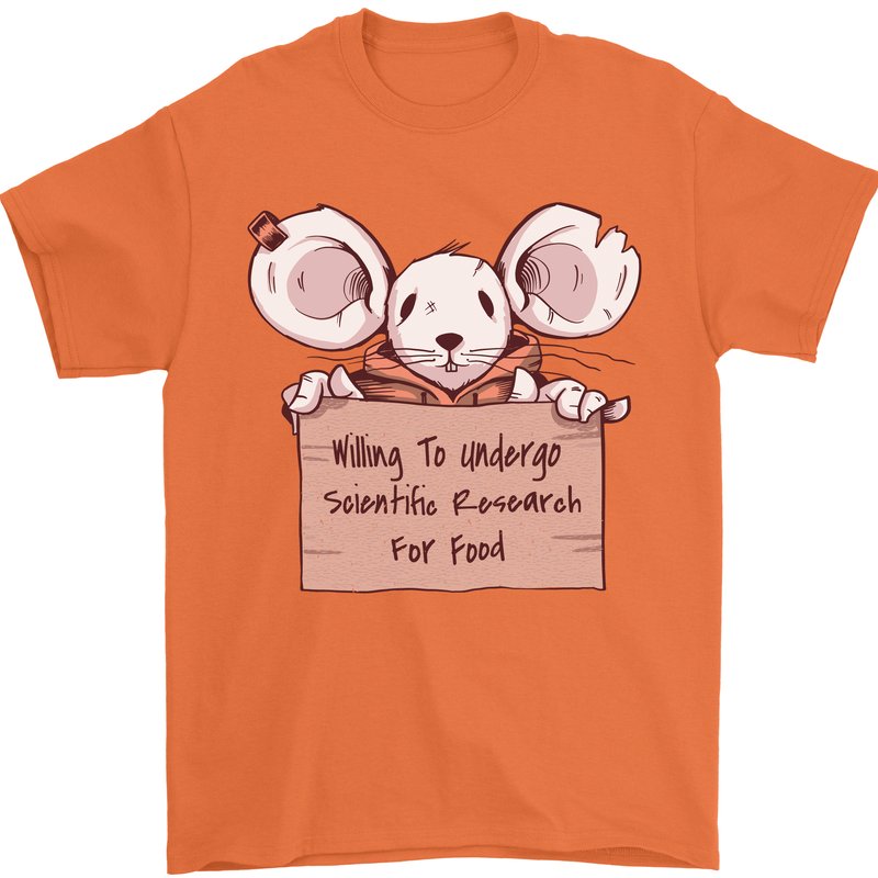 Hungry Mouse Mens T-Shirt 100% Cotton Orange