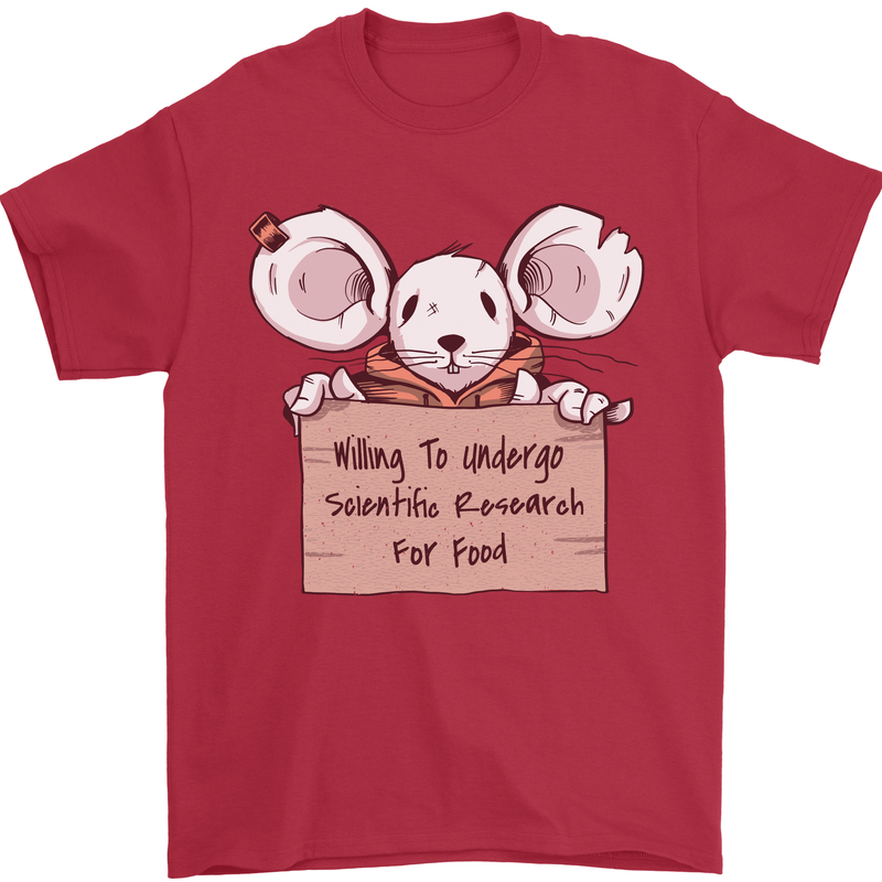 Hungry Mouse Mens T-Shirt 100% Cotton Red