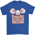 Hungry Mouse Mens T-Shirt 100% Cotton Royal Blue