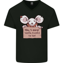 Hungry Mouse Mens V-Neck Cotton T-Shirt Black
