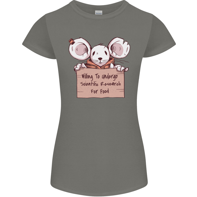 Hungry Mouse Womens Petite Cut T-Shirt Charcoal