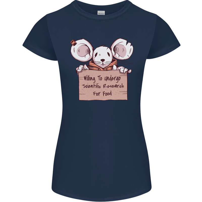 Hungry Mouse Womens Petite Cut T-Shirt Navy Blue