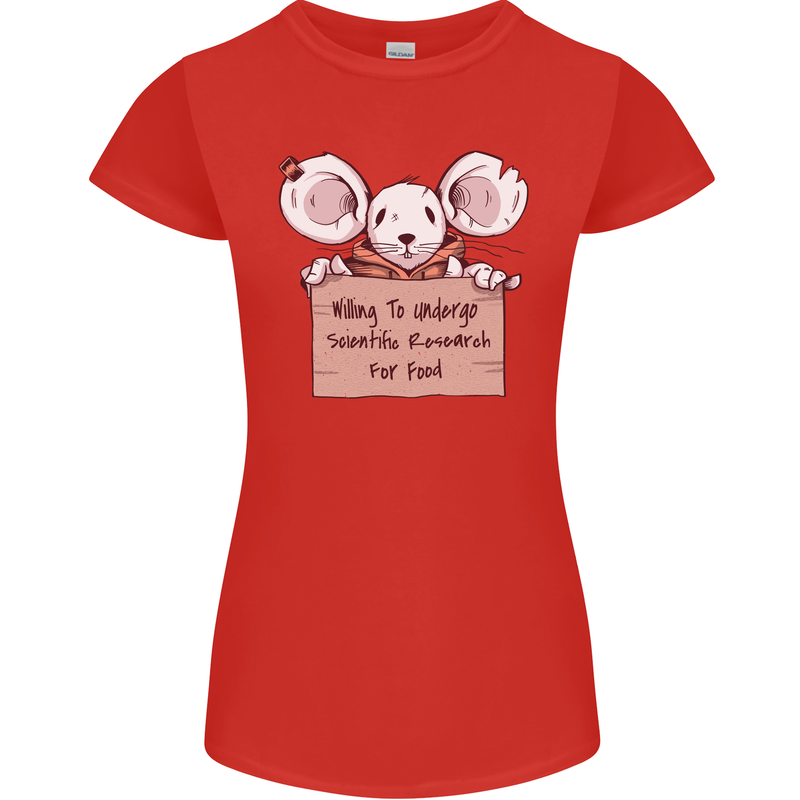 Hungry Mouse Womens Petite Cut T-Shirt Red