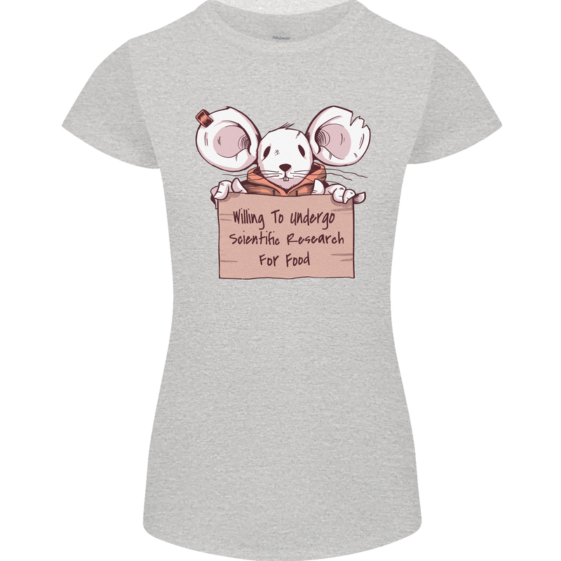 Hungry Mouse Womens Petite Cut T-Shirt Sports Grey