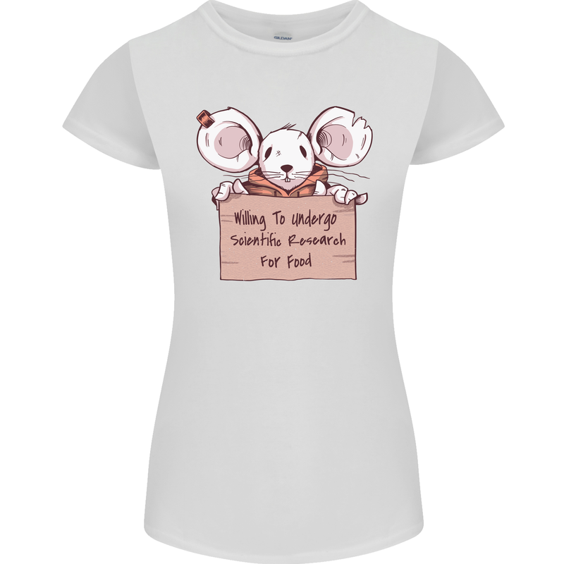 Hungry Mouse Womens Petite Cut T-Shirt White