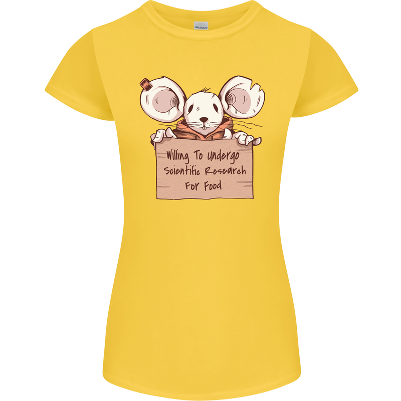 Hungry Mouse Womens Petite Cut T-Shirt Yellow