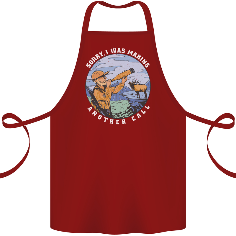 Hunting Making Another Call Hunter Funny Cotton Apron 100% Organic Maroon