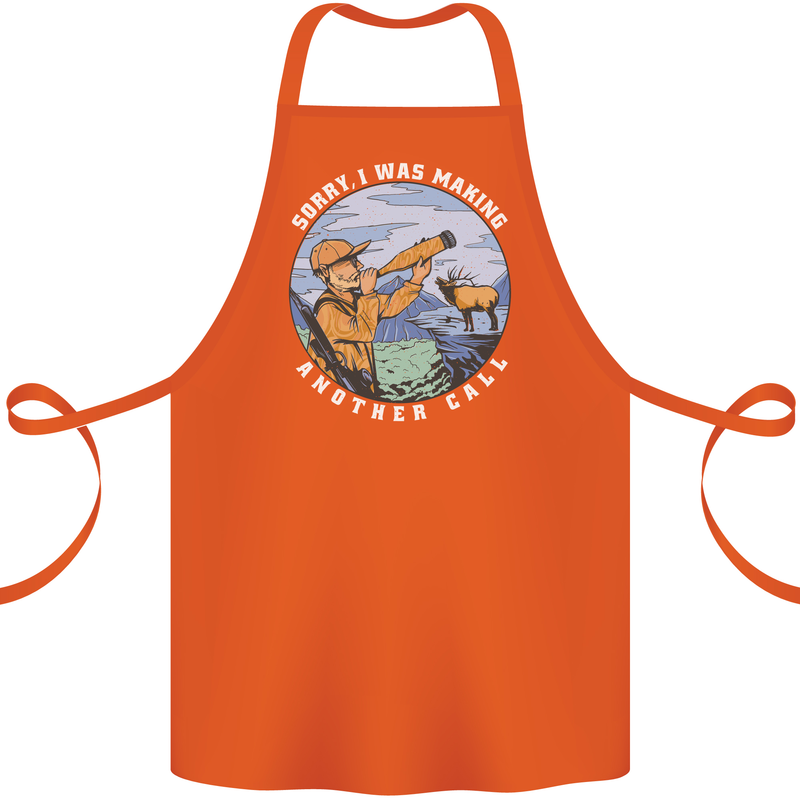 Hunting Making Another Call Hunter Funny Cotton Apron 100% Organic Orange