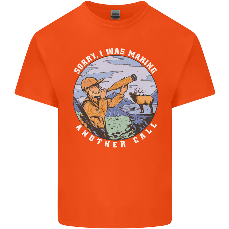 Hunting Making Another Call Hunter Funny Mens Cotton T-Shirt Tee Top Orange