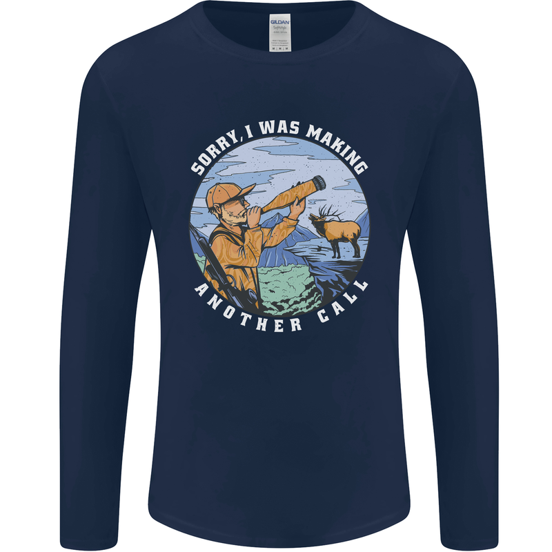 Hunting Making Another Call Hunter Funny Mens Long Sleeve T-Shirt Navy Blue