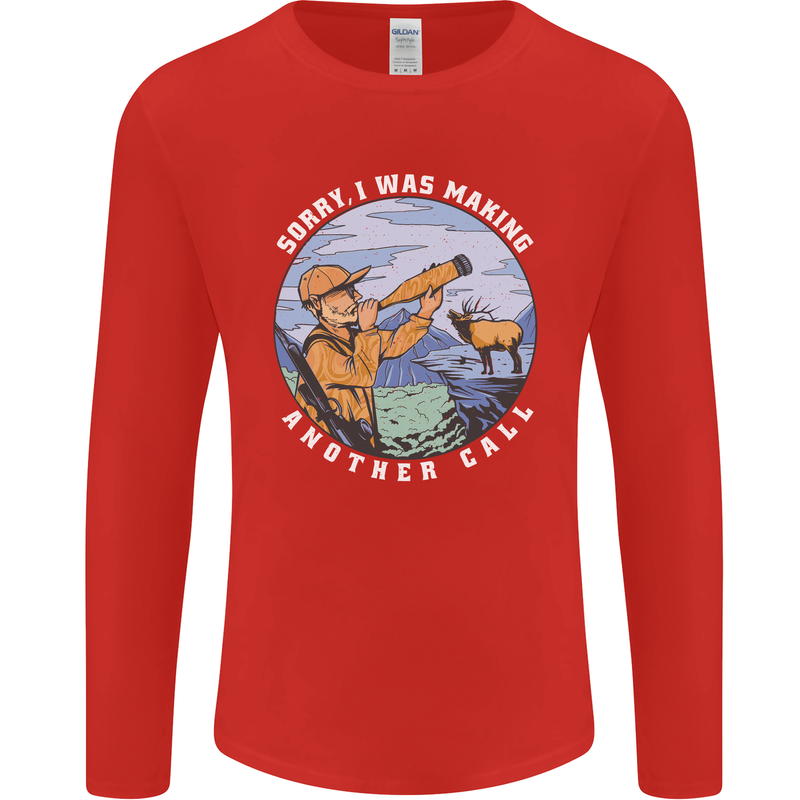 Hunting Making Another Call Hunter Funny Mens Long Sleeve T-Shirt Red