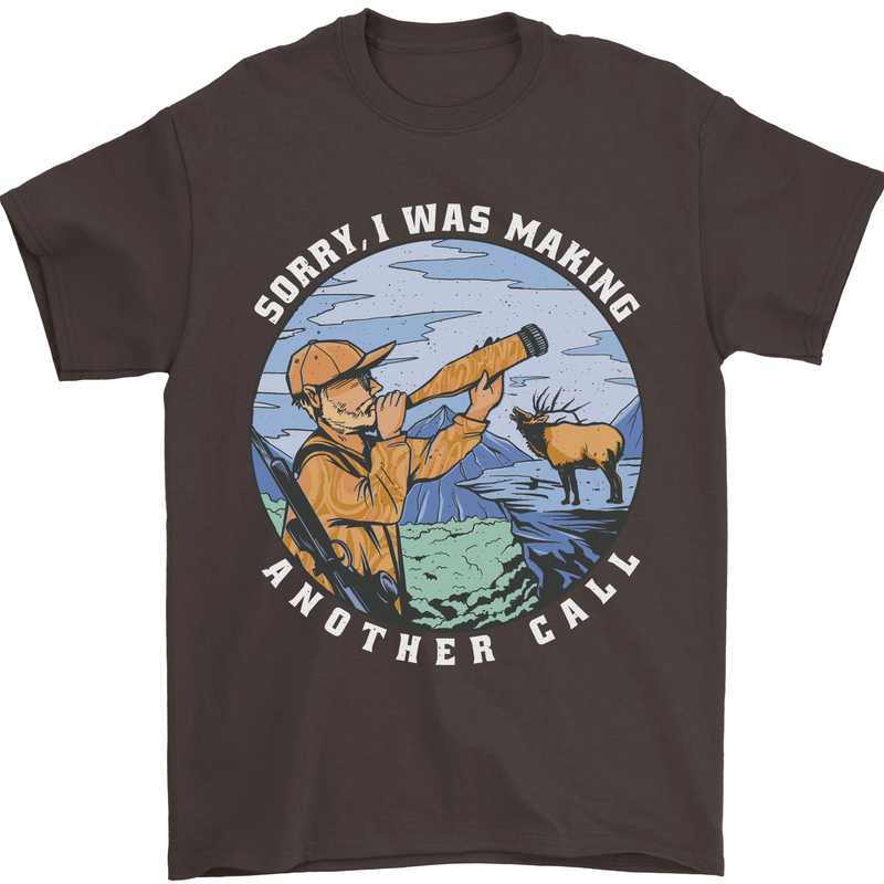 Hunting Making Another Call Hunter Funny Mens T-Shirt 100% Cotton Dark Chocolate