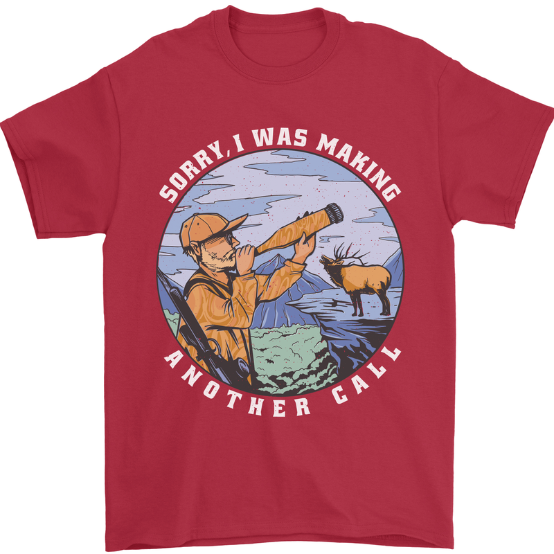 Hunting Making Another Call Hunter Funny Mens T-Shirt 100% Cotton Red