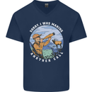 Hunting Making Another Call Hunter Funny Mens V-Neck Cotton T-Shirt Navy Blue