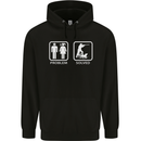 Hunting Problem Solved Funny Hunter Mens 80% Cotton Hoodie Black