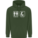 Hunting Problem Solved Funny Hunter Mens 80% Cotton Hoodie Forest Green