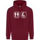 Hunting Problem Solved Funny Hunter Mens 80% Cotton Hoodie Maroon
