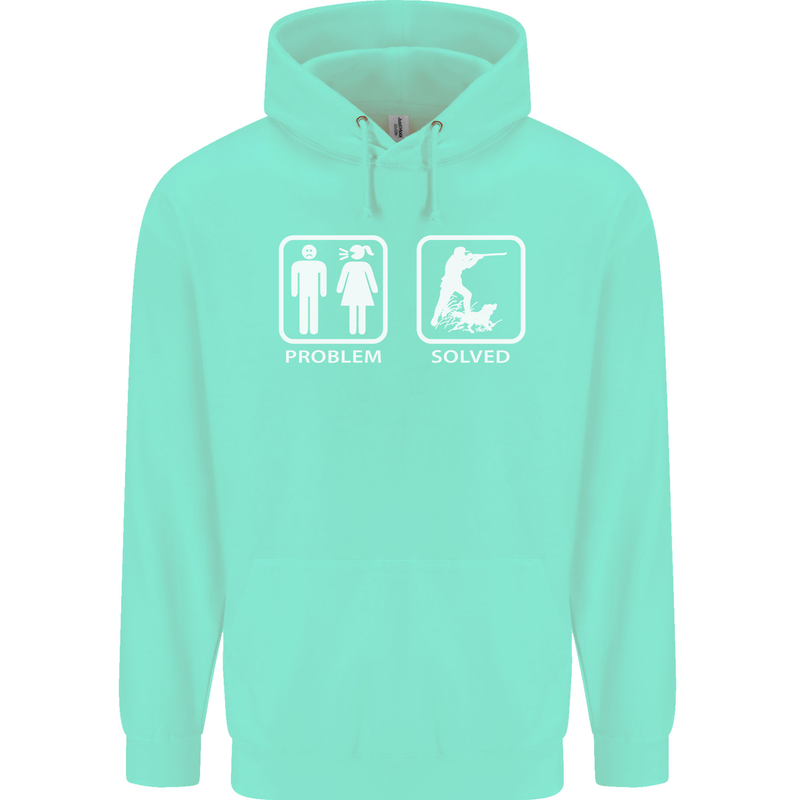 Hunting Problem Solved Funny Hunter Mens 80% Cotton Hoodie Peppermint