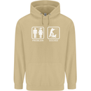 Hunting Problem Solved Funny Hunter Mens 80% Cotton Hoodie Sand