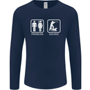 Hunting Problem Solved Funny Hunter Mens Long Sleeve T-Shirt Navy Blue