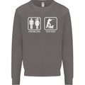 Hunting Problem Solved Funny Hunter Mens Sweatshirt Jumper Charcoal