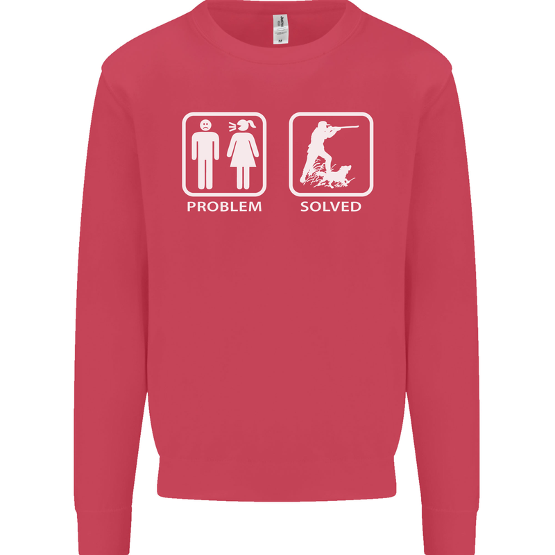Hunting Problem Solved Funny Hunter Mens Sweatshirt Jumper Heliconia