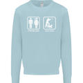 Hunting Problem Solved Funny Hunter Mens Sweatshirt Jumper Light Blue
