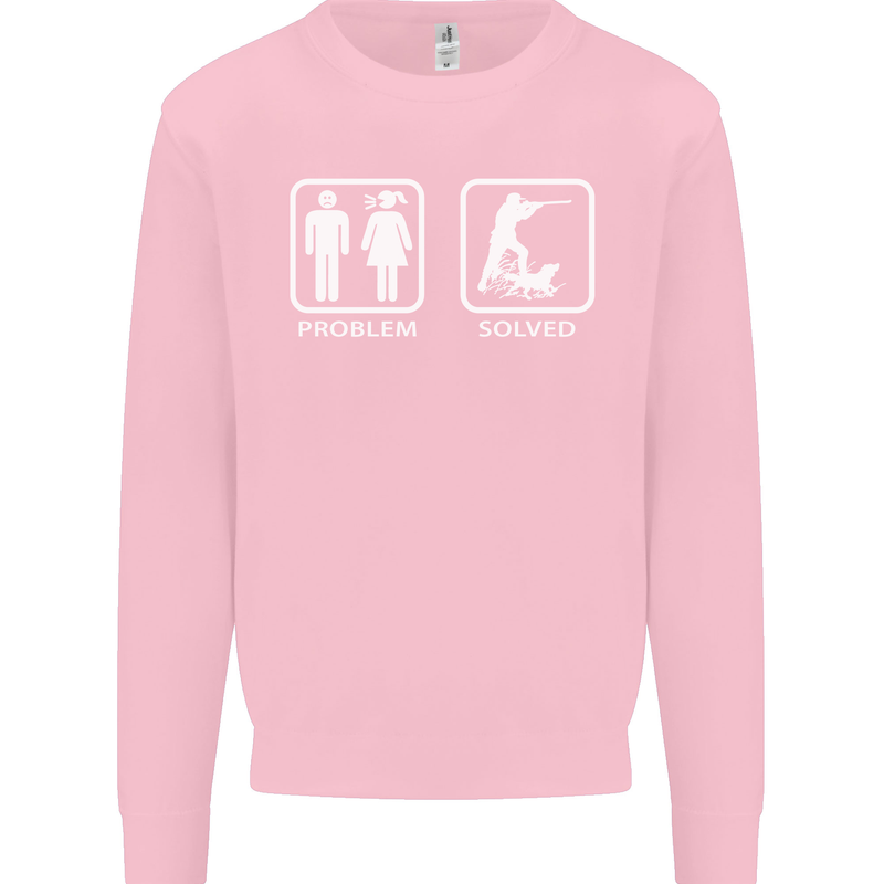 Hunting Problem Solved Funny Hunter Mens Sweatshirt Jumper Light Pink