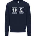 Hunting Problem Solved Funny Hunter Mens Sweatshirt Jumper Navy Blue