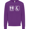 Hunting Problem Solved Funny Hunter Mens Sweatshirt Jumper Purple