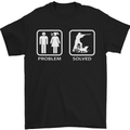 Hunting Problem Solved Funny Hunter Mens T-Shirt Cotton Gildan Black