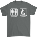 Hunting Problem Solved Funny Hunter Mens T-Shirt Cotton Gildan Charcoal