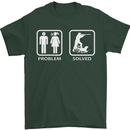 Hunting Problem Solved Funny Hunter Mens T-Shirt Cotton Gildan Forest Green