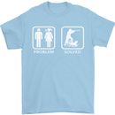 Hunting Problem Solved Funny Hunter Mens T-Shirt Cotton Gildan Light Blue