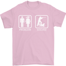 Hunting Problem Solved Funny Hunter Mens T-Shirt Cotton Gildan Light Pink